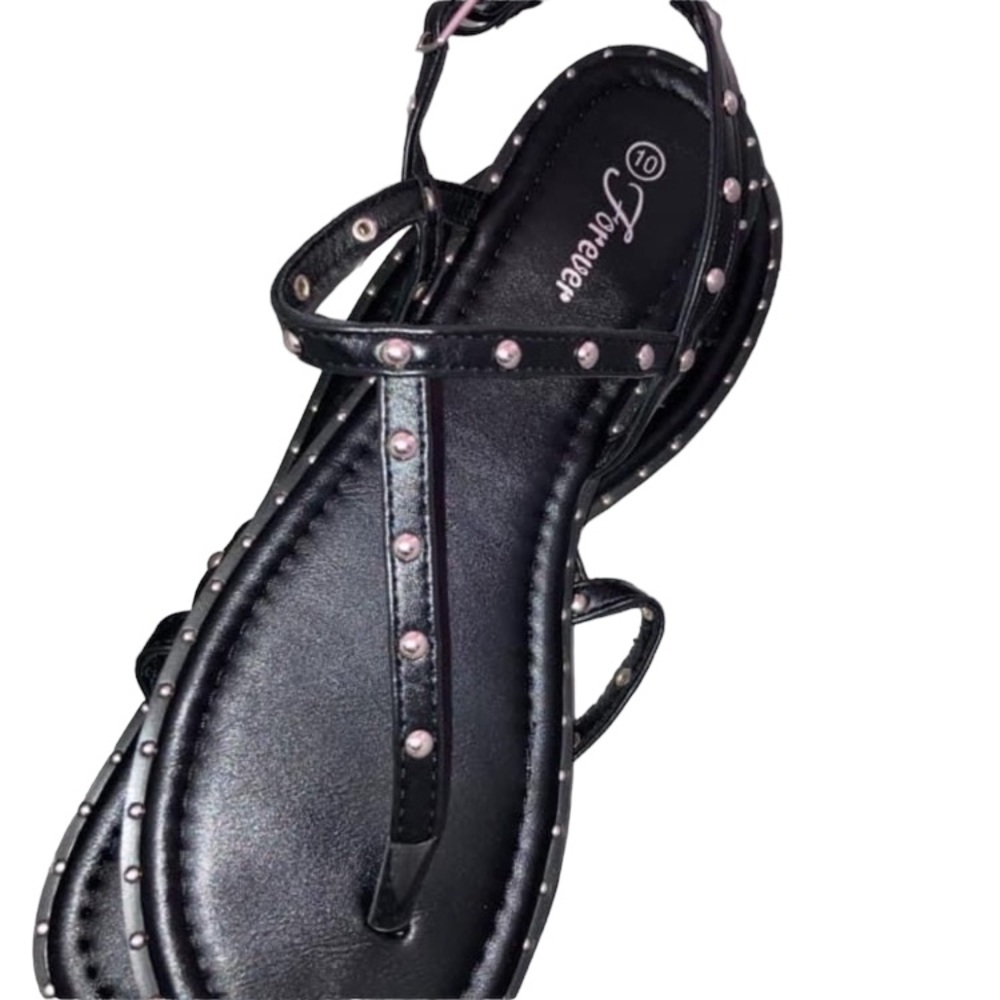 Studded black sandals